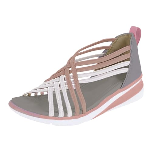 2025 Damen Übergroße Sandalen Keilabsatz Atmungsaktiv Erwachsene Sport Gewebt Fischmaul Schuhe Römische Sandalen Walkingschuhe Frauen, rose, 38.5 EU 2025 Damen Übergroße Sandalen Keilabsatz Atmungsaktiv Erwachsene Sport Gewebt Fischmaul Schuhe Römische Sandalen Walkingschuhe Frauen, rose, 38.5 EU von Generisch