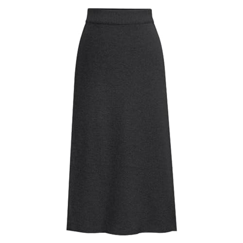 2025 - Damen Winter Wollrock mittellanger Wollrock Dicker Denim Mini-Stretch, dunkelgrau, L von Generisch