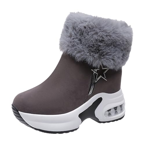 2025 Damen Wintermode Wildleder Warme Stiefeletten Bequeme Stiefel mit Temperament Hoch Herren, grau, 39 EU 2025 Damen Wintermode Wildleder Warme Stiefeletten Bequeme Stiefel mit Temperament Hoch Herren, grau, 39 EU von Generisch