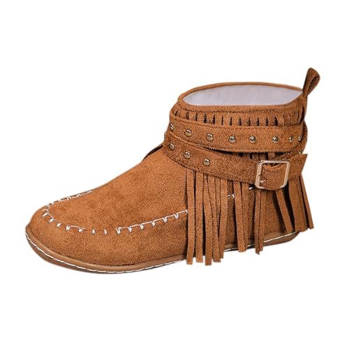 2025 Damenmode Herbst und Winter Wildleder Fransen Seitlicher Reißverschluss Stiefeletten Warm Bequem Freizeitschuhe Brace für Verstauchung, braun, 39 EU 2025 Damenmode Herbst und Winter Wildleder Fransen Seitlicher Reißverschluss Stiefeletten Warm Bequem Freizeitschuhe Brace für Verstauchung, braun, 39 EU von Generisch