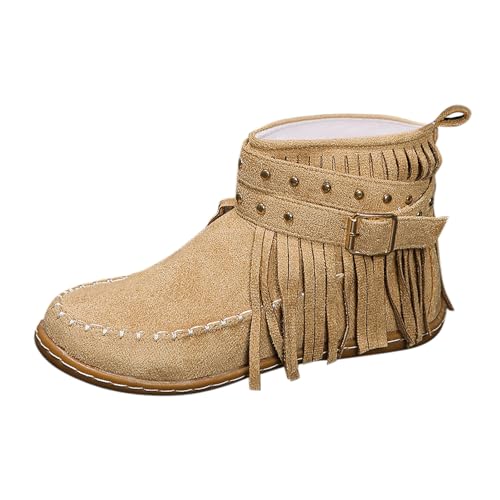 2025 Damenmode Herbst und Winter Wildleder Fransen Seitlicher Reißverschluss Stiefeletten Warm Bequem Freizeitschuhe Frauen Alle, khaki, 37 EU 2025 Damenmode Herbst und Winter Wildleder Fransen Seitlicher Reißverschluss Stiefeletten Warm Bequem Freizeitschuhe Frauen Alle, khaki, 37 EU von Generisch