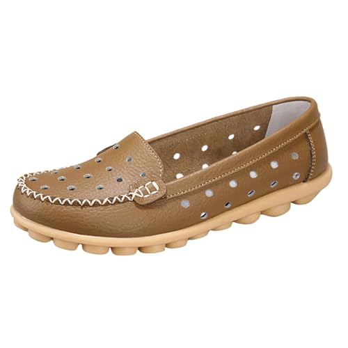 2025 Damenschuhe, modische Lederschuhe, hohl, atmungsaktiv, Loafer, lässige Damenstiefel, Größe 41, khaki, 40.5 EU 2025 Damenschuhe, modische Lederschuhe, hohl, atmungsaktiv, Loafer, lässige Damenstiefel, Größe 41, khaki, 40.5 EU von Generisch