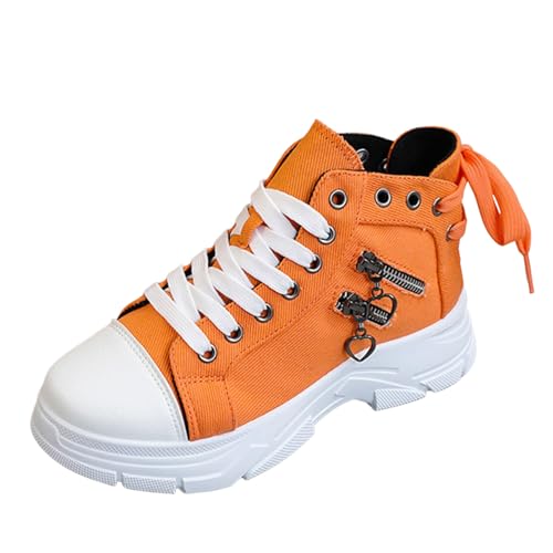 2025 Denim Canvas High Top Damenschuhe für Frühling und Sommer Atmungsaktiv Dicke Sohle Höhe Erhöhung Freizeitschuhe Sport Kurze Stiefel Stiefeletten Gestrickt S, Orange, 39.5 EU 2025 Denim Canvas High Top Damenschuhe für Frühling und Sommer Atmungsaktiv Dicke Sohle Höhe Erhöhung Freizeitschuhe Sport Kurze Stiefel Stiefeletten Gestrickt S, Orange, 39.5 EU von Generisch