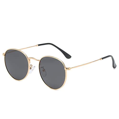 2025 Designer Retro Polarisierte Metall Runde Sonnenbrille Herren und Damen Outdoor Street Beach Sport Schattierung (Farbe: B, Größe: Medium) von Generisch