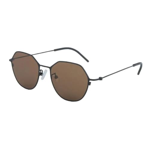 2025 Designer-Sonnenbrille, Polygon, modisch, für Herren und Damen, UV-Schutz, Outdoor-Brille, Schwarz / Braun, Einheitsgröße von Generisch