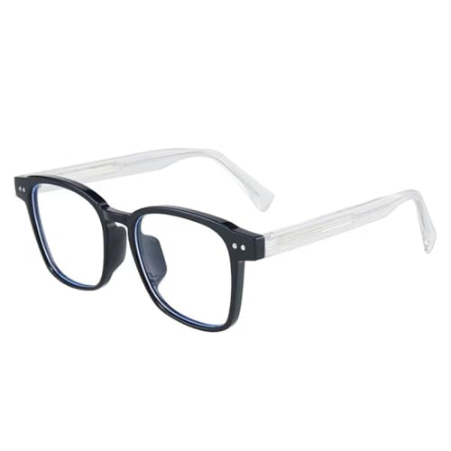 2025 Designer-Sonnenbrille, Retro-Stil, quadratisch, für Damen, modische Nieten, Dekoration, UV400, trendige Sonnenbrille, Glänzendes Schwarz, transparent, Einheitsgröße von Generisch