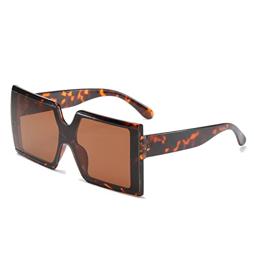 2025 Designer-Sonnenbrille, quadratisch, großer Rahmen, für Herren und Damen, Straßenschießen, Outdoor-Urlaub (Farbe: F, Größe: M), e, Einheitsgröße von Generisch