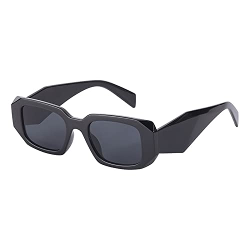 2025 Designer-Sonnenbrille für Damen und Herren, quadratischer Rahmen, kleiner Rahmen, breites Bein (Farbe: E, Größe: Medium) von Generisch