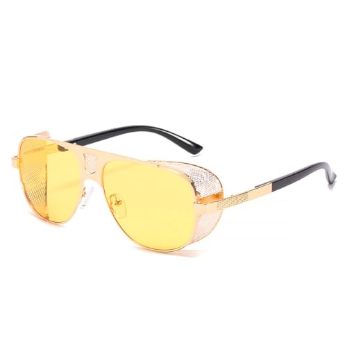 2025 Designer-Sonnenbrille für Herren, modisch, Metall, Punk-Sonnenbrille für Damen, luxuriös, Retro, Steampunk-Brille, C7, Einheitsgröße von Generisch