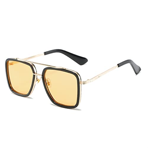 2025 Designer-Sonnenbrille mit großem Rahmen, Metall, für Herren und Damen, Schattierung, Sonne, Strand, Urlaub, Sonnenbrille (Farbe: C, Größe: Medium), C, Einheitsgröße von Generisch