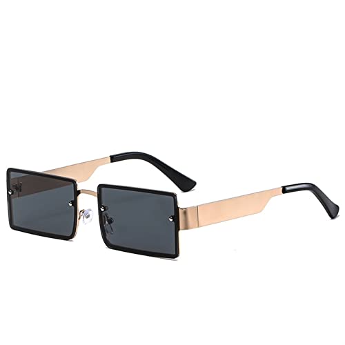 2025 Designer-Sonnenbrille mit quadratischem Rahmen, Metall-Sonnenbrille für Männer und Frauen, Outdoor, Urlaub, Autofahren, Sonnenschutz (Farbe: E, Größe: Medium), g, Einheitsgröße von Generisch