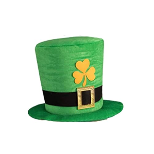 2025 Irischer Partyhut St. Patrick's Day Hut Irischer Zylinder Performance Zylinder Schal Set (Green One Size) von Generisch