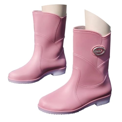 2025 Neue Damen-Regenstiefel, rutschfest, Silikon, wadenlang, Arbeitsschuhe für Outdoor, Wandern, Camping, Strandspaziergänge, ganzjähriger Komfort (40) von Generisch