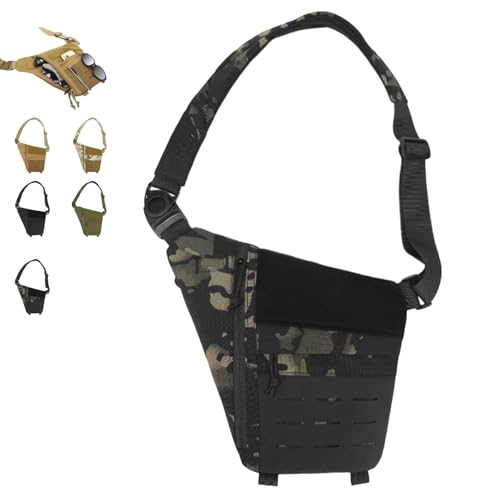 2025 Neue Powios Umhängetasche, neue taktische Umhängetasche für den Außenbereich, multifunktionale Tasche mit großer Kapazität (Einheitsgröße,Black Camouflage) von Generisch
