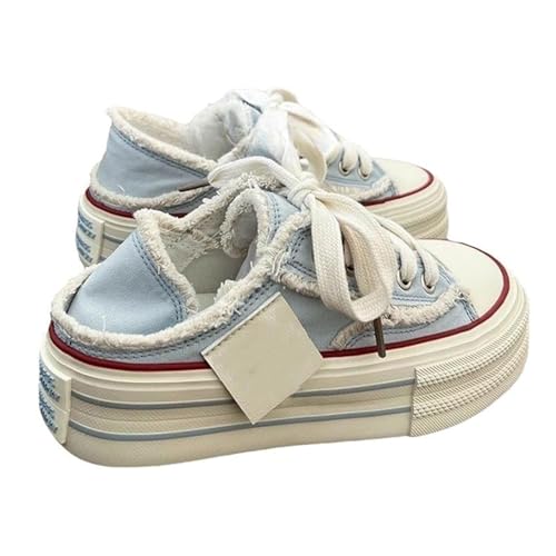 2025 New Mule Sneakers for Women Womens Canvas Mules Sneakers Platform Slip on and Pull on Two-wear Shoes Comfortable Slip-On Mule Backless Holiday Shoes (1PCS/B,38) von Generisch