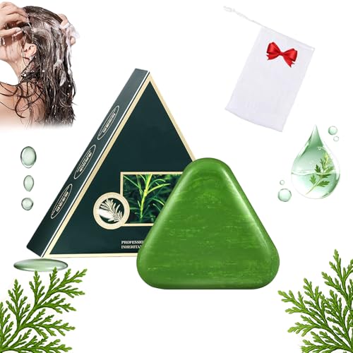 2025 New Nature Triangle Shampoo Bar,Nature Seven Green Soap Shampoo,Usma Grass shampoo Bar,Calming & Strengthens Hair,Keeps Hair Smooth and Fluffy Without Drying It Out for Women and Mens (1PCS) von Generisch