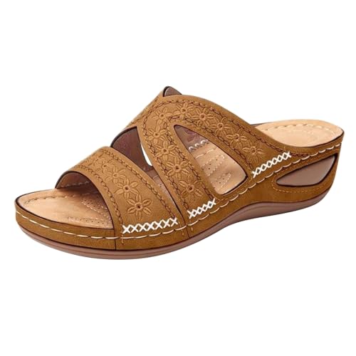 2025 New Orthopedic Sandals for Women Wide Fit Wedge Platform Sandals with Arch Support Summer Open Toe Leather Thick Cushion Slippers Classic Slip on Orthopedic Bunion Corrector Shoes for Beach Pool 2025 New Orthopedic Sandals for Women Wide Fit Wedge Platform Sandals with Arch Support Summer Open Toe Leather Thick Cushion Slippers Classic Slip on Orthopedic Bunion Corrector Shoes for Beach Pool von Generisch