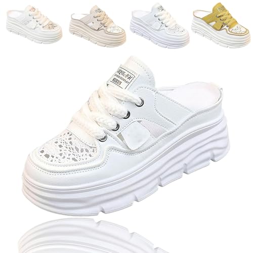 2025 New Women's Slip on Platform Sneakers Mule Shoes Casual Clogs with Cutout Design Comfortable Breathable for Walking Work Travel (1PCS/C,37) von Generisch