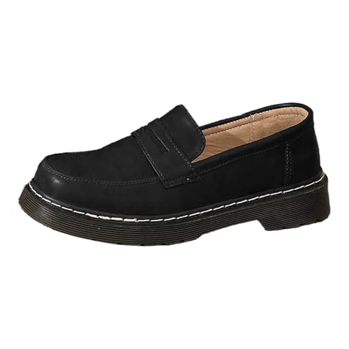 2025 Oktoberfest Outfit Damen Casual Leder Slip On Loafers Bequeme Flache Schuhe Mode Schnalle Design Rutschfeste Leichte Wanderschuhe Frauen Casual Sport, Schwarz , 36.5 EU 2025 Oktoberfest Outfit Damen Casual Leder Slip On Loafers Bequeme Flache Schuhe Mode Schnalle Design Rutschfeste Leichte Wanderschuhe Frauen Casual Sport, Schwarz , 36.5 EU von Generisch
