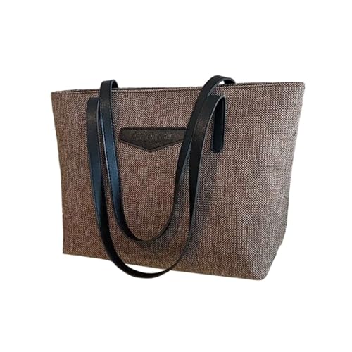 2025 Umhängetasche Damen Tasche 2024 Koreanische Version Und Leinen Große Kapazität Lässige Handtasche Nylon Schulter, coffee, Einheitsgröße von Generisch