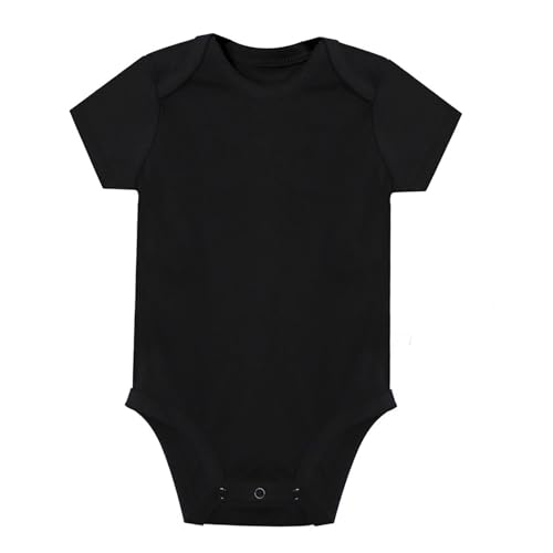 2025 Unisex Baby Solide Baby Body Strampler Blank Für 0 24 Monate Jungen Mädchen Strampler (Black, 0-3 Months) von Generisch