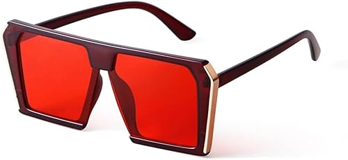 2025 Vintage Oversized Sonnenbrille für Damen Herren Retro Metallkanten Lila Verspiegelt Sonnenbrille von Generisch