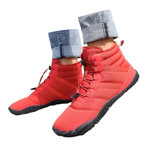 2025 Winterstiefel zum Schnüren für Paare, warme Bequeme Stiefel für Männer Frauen Jungen Breit (Red, 39) von Generisch