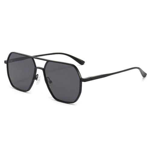 2025 designer Neue modische photochrome Sonnenbrille aus Aluminium für Herren und Damen, polarisierte Sonnenbrille mit Blendschutz, fürs Autofahren, Schwarz, 140 x 147 x 51 mm von Generisch