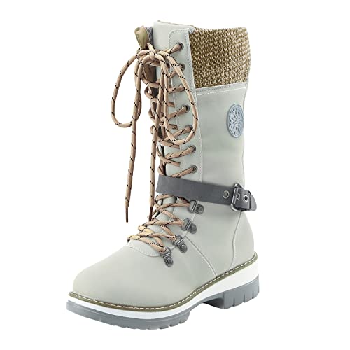 2025 warme, langlebige Stiefel, Halbwinterstiefel, Outdoor-Stiefel, Thermo-Schnee-Wade für Damen, gestapelter Absatz, beige, 38.5 EU 2025 warme, langlebige Stiefel, Halbwinterstiefel, Outdoor-Stiefel, Thermo-Schnee-Wade für Damen, gestapelter Absatz, beige, 38.5 EU von Generisch
