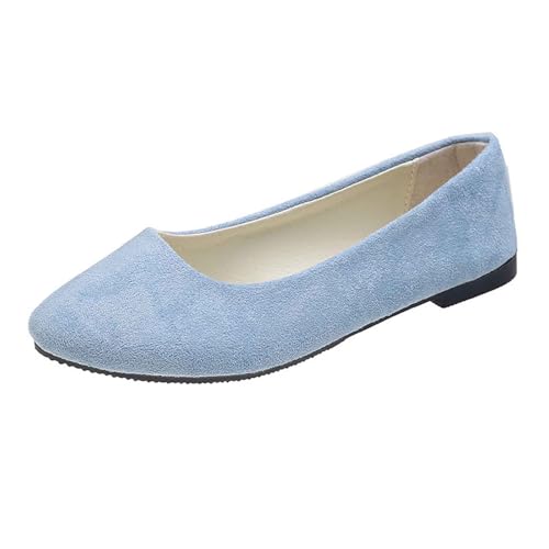 2026 Freizeitschuhe für Damen. Bequeme Slipper für jeden Perfekt zum Entspannen Ausflüge. Wildlederdesign mit geschlossener Spitze Ferse. Vielseitig alle Sneaker Schuhe (Light Blue, 42) von Generisch