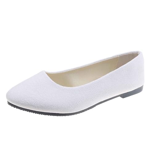 2026 Freizeitschuhe für Damen. Bequeme Slipper für jeden Perfekt zum Entspannen Ausflüge. Wildlederdesign mit geschlossener Spitze Ferse. Vielseitig alle Sneaker Schuhe Damen (White, 40) von Generisch