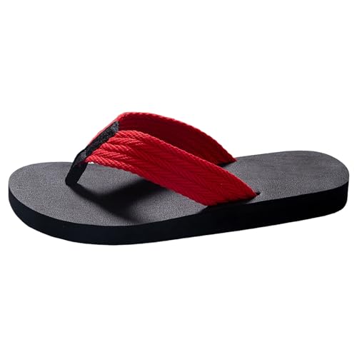 2026 Männer Sommer Casual Outdoor Tragen Strand Nicht Slip Atmungsaktive Flip-Flops Clip Zehen Große Größe Flache Unterseite Hausschuhe Sandalen Herren Schuhe Blau 40 (Red, 41) von Generisch