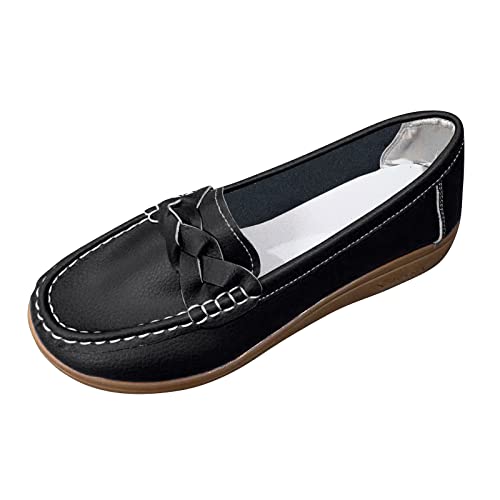 2026 Multicolor Lederschuhe weiche Sohle Pumpe Flache Freizeitschuhe Sommer Schuhe Für Damen (Black, 37) von Generisch