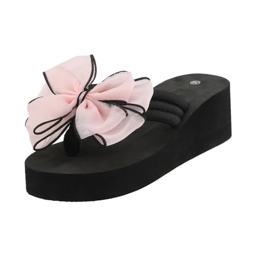 2026 Plus-Size-Sandalen mit hohen Absätzen für Damen, modische Strand-Damenschuhe, rutschfeste Flip-Flops für Damen Garten Schuhe (37) von Generisch