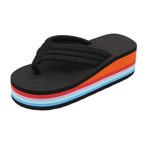 2026 Sandals Women's Slippers Open Shoes Women's Summer Comfortable for Wide Feet Slippers Summer Shoes Sandals Elegant Compatible with Motorrad Schuhe Damen 38 (Black, 37) von Generisch