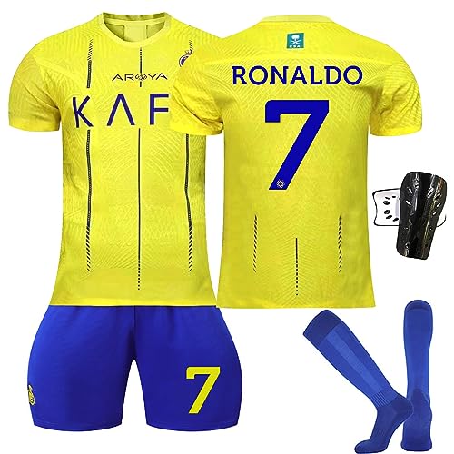 23/24 Al NASSR Neue Saison No.7 Fußball Trikot, Kinder/Erwachsene Fussball Trikots Shorts Socken Set, Fussball Jersey Trainingsanzug für Junge Herren von Generisch