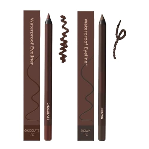 24 HR Waterproof Eyeliner Duo Sharpenable Eye Pencil, No Smudging, Fading, 2 in 1 Eye Liner and Eyebrow Pencil, Smooth and Easy to Color (Chocolate + Brown) von Generisch