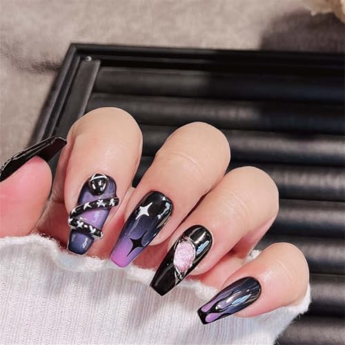 241424-XS Künstliche Nägel, handgefertigt, tragbar, solide, Schlangen-Nagelkunst, Dekoration, Farbverlauf, luxuriös, für Damen und Mädchen, 10 Stück 241424-XS Künstliche Nägel, handgefertigt, tragbar, solide, Schlangen-Nagelkunst, Dekoration, Farbverlauf, luxuriös, für Damen und Mädchen, 10 Stück von Generisch