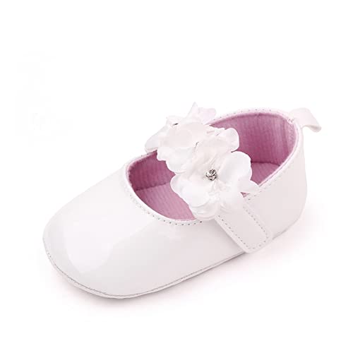 28 Jungen Kleinkind Mädchen Baby Neugeborenen Sommer Turnschuhe Nette Blumen Design Walking Sandalen Flachen Boden Prinzessin Schuhe Hausschuhe 27 Mädchen (White, 19 Infant) von Generisch