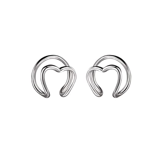 2PC Liebes-Ohr-Klipp kein Ohrloch weibliche Persönlichkeit Internet Design Gefühl des Geschenks an das meistgeliebte Mädchen Cosplay (Silver, One Size) von Generisch