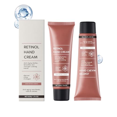 2PC Retinol Anti-Aging Hand Creme,Anti-Aging Hand Feuchtigkeitscreme für Handfalten,Fest & Jugendlich, für trockene und zerrissene Haut, Reisegröße von Generisch