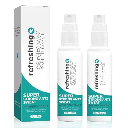 2er Antitranspirant Deo Spray, Anti Schweiß Deo bei Hyperhidrose mit Langzeitschutz, Schwitzen am Kopf, schwitzige Hände I Anti transpirant für Männer & Frauen von Generisch