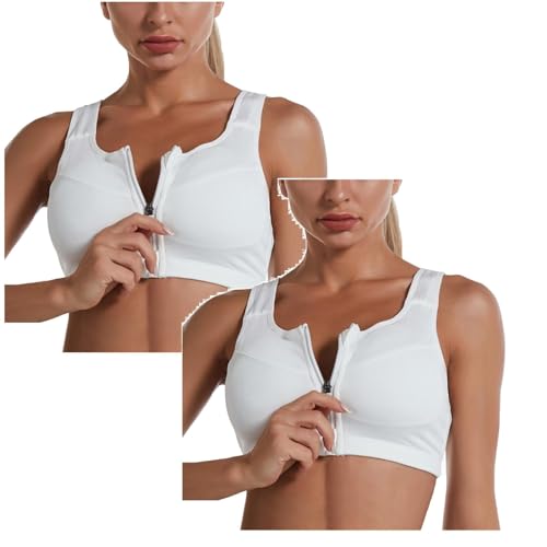 2er Pack Damen Postoperativer Sport BH Bügelloser Vorderverschluss Racerback Kompressions BH Reißverschluss Bequemer BH Nach Brust Op Seamless Starker Halt Sport Bustier Für Alltag Yoga Fitness 2er Pack Damen Postoperativer Sport BH Bügelloser Vorderverschluss Racerback Kompressions BH Reißverschluss Bequemer BH Nach Brust Op Seamless Starker Halt Sport Bustier Für Alltag Yoga Fitness von Generisch