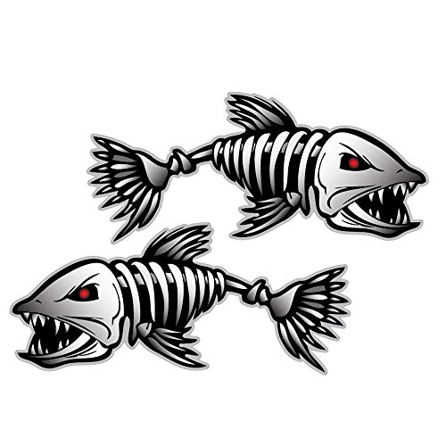 2er Pack Skelett Fischgräten Vinyl Aufkleber Aufkleber Kajak Fischerboot Auto Grafiken Dexterous and professional von Generisch