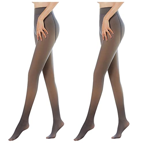 2er Pack Thermo Strumpfhose Damen Winter Gefütterte Thermostrumpfhose Fleece Warme Dicke Gefälschte Durchscheinend Thermoleggings 90G dünnes Modell G mitteldickes ModellÀG ultradickes 2pc Modell von Generisch