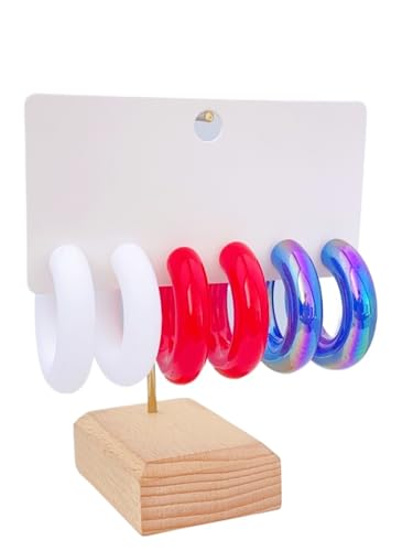 3 Paare Acryl Creolen C Form - Minimalistisch Stapelbar Set für den täglichen Stil von Frauen, Einheitsgröße 3 Paare Acryl Creolen C Form - Minimalistisch Stapelbar Set für den täglichen Stil von Frauen, Einheitsgröße von Generisch