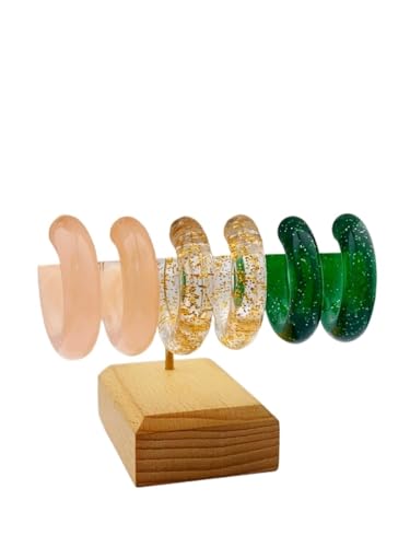 3 Paare Acryl Creolen C Form - Minimalistisch Stapelbar Set für den täglichen Stil von Frauen, Einheitsgröße von Generisch