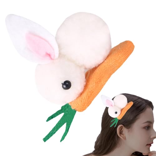 3 Stück Niedliche Häschen Haarspangen - Karotte und Häschen Plüsch Haarnadeln für Mädchen und Frauen, charmante Haare für Ostern und besondere Anlässe von Generisch