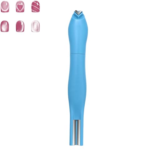 3-in-1 Heart Shape Round Line Shape Nail Art Magnet Pen - Heart, Round & Line Shapes, Hearts Magnet for Cat Eye Gel Polish, Diy Manicure Kit for Home and Salon Use (Blue) von Generisch