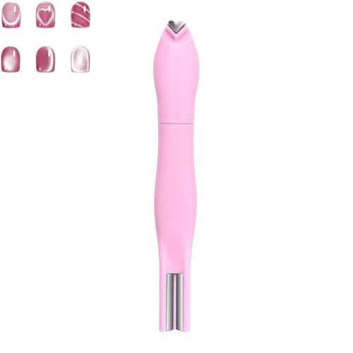 3-in-1 Heart Shape Round Line Shape Nail Art Magnet Pen - Heart, Round & Line Shapes, Hearts Magnet for Cat Eye Gel Polish, Diy Manicure Kit for Home and Salon Use (Pink) von Generisch